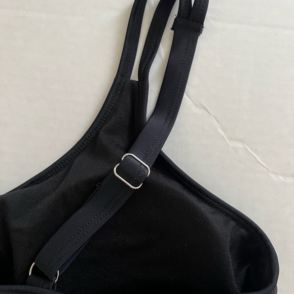 NWOT Med (8-10) Black Blouson Tankini Swimsuit top Adj straps bathing suit - Picture 7 of 8